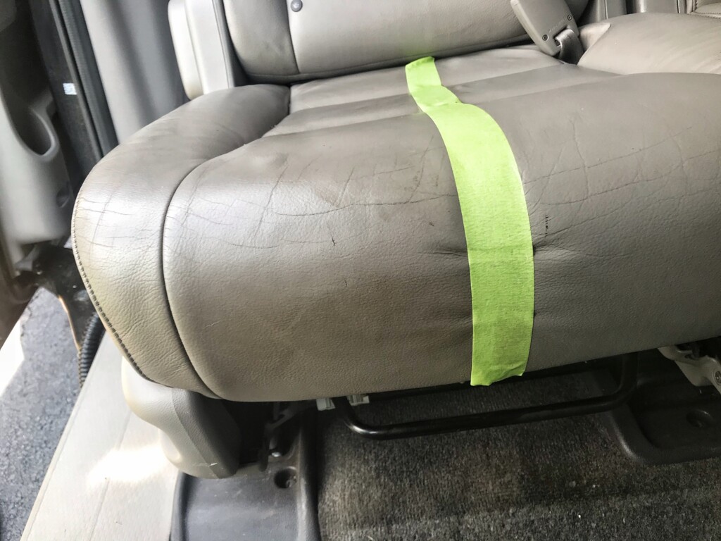 rear seat with tape line
