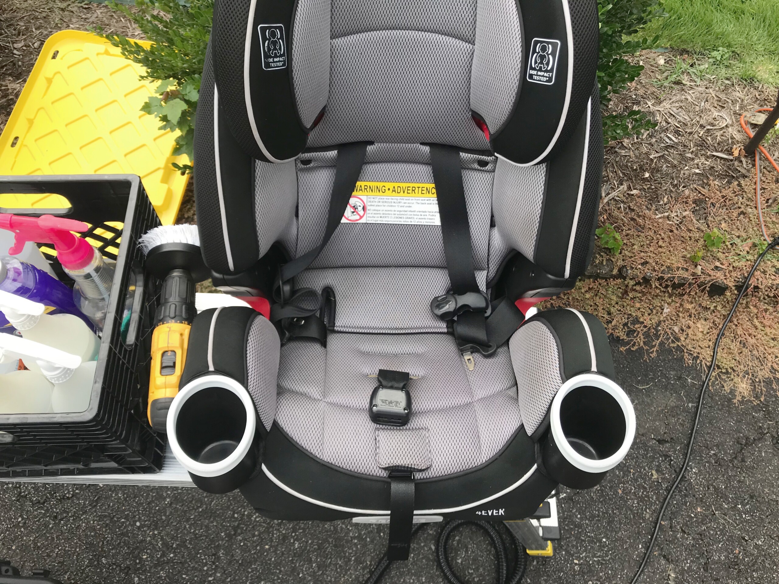Child seat shampoo after full