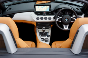 leather bmw interior detail